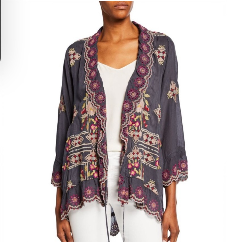 Johnny Was NWT Embroidered Women’s Graphite Lena Jacket Size 3X